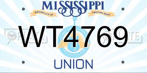 WT4769 Mississippi License Plate