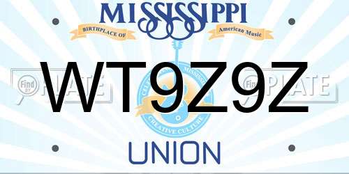 WT9Z9Z Mississippi License Plate