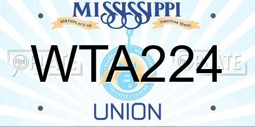 WTA224 Mississippi License Plate