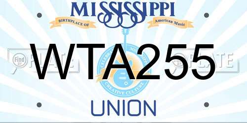 WTA255 Mississippi License Plate