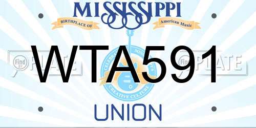 WTA591 Mississippi License Plate