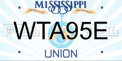 WTA95E Mississippi License Plate