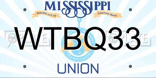 WTBQ33 Mississippi License Plate