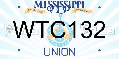 WTC132 Mississippi License Plate