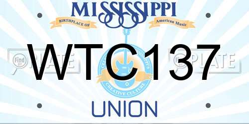 WTC137 Mississippi License Plate