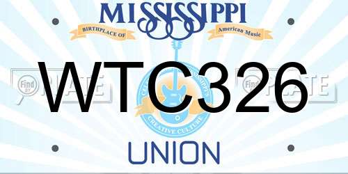WTC326 Mississippi License Plate