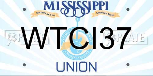 WTCI37 Mississippi License Plate
