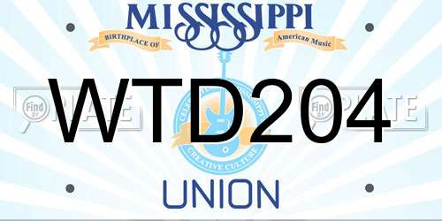 WTD204 Mississippi License Plate