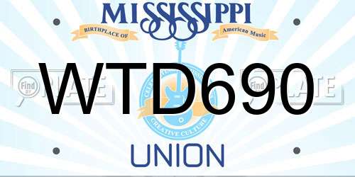 WTD690 Mississippi License Plate