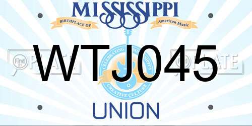 WTJ045 Mississippi License Plate