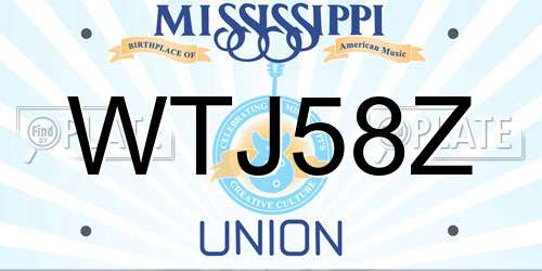 WTJ58Z Mississippi License Plate