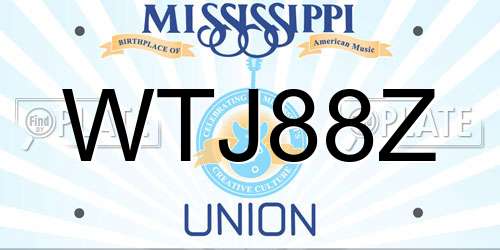 WTJ88Z Mississippi License Plate
