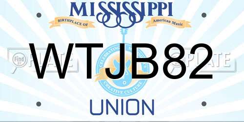WTJB82 Mississippi License Plate