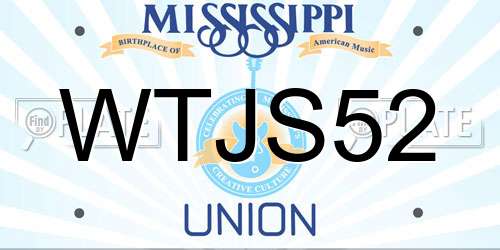WTJS52 Mississippi License Plate