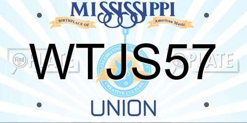WTJS57 Mississippi License Plate