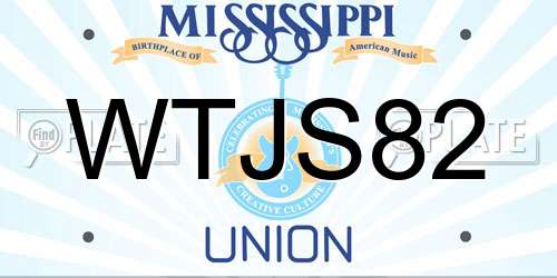 WTJS82 Mississippi License Plate