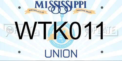 WTK011 Mississippi License Plate