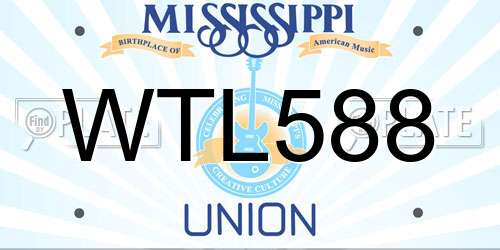 WTL588 Mississippi License Plate