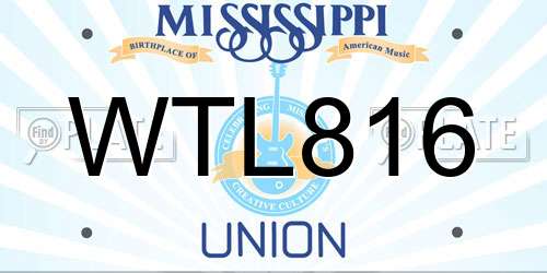 WTL816 Mississippi License Plate