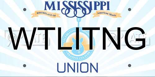 WTLITNG Mississippi License Plate