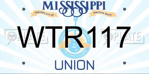 WTR117 Mississippi License Plate