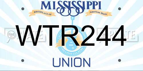 WTR244 Mississippi License Plate