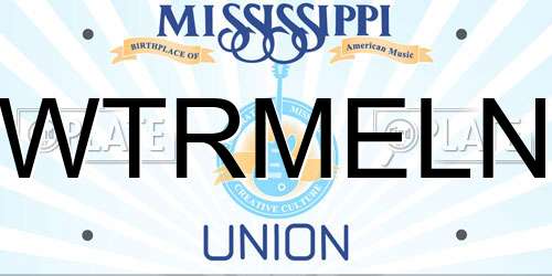 WTRMELN Mississippi License Plate
