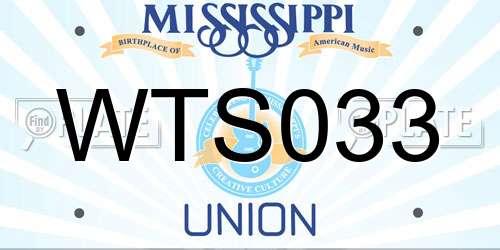 WTS033 Mississippi License Plate