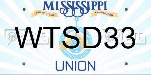 WTSD33 Mississippi License Plate