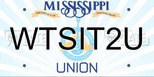 WTSIT2U Mississippi License Plate