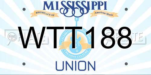 WTT188 Mississippi License Plate