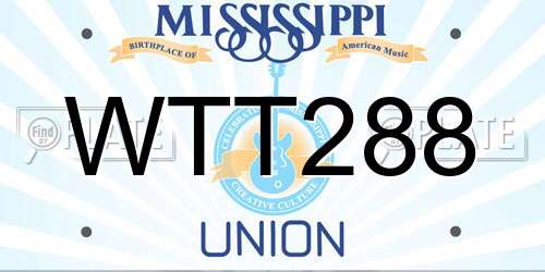WTT288 Mississippi License Plate
