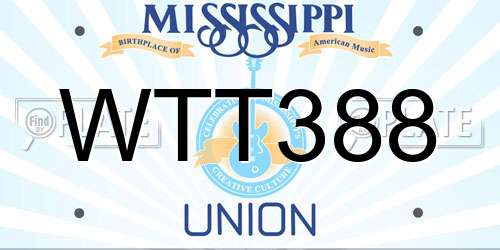 WTT388 Mississippi License Plate