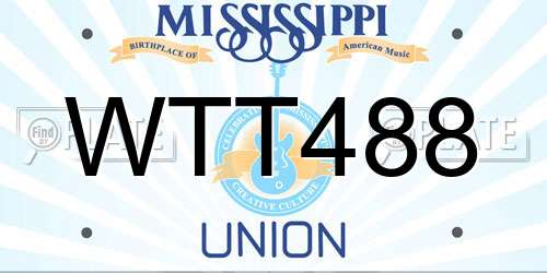 WTT488 Mississippi License Plate