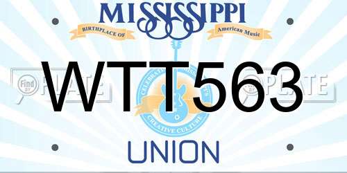 WTT563 Mississippi License Plate