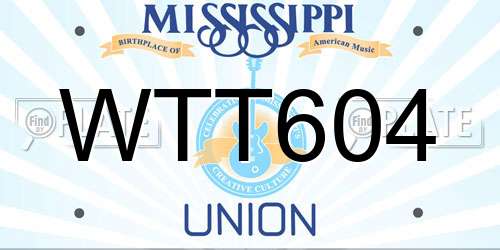 WTT604 Mississippi License Plate
