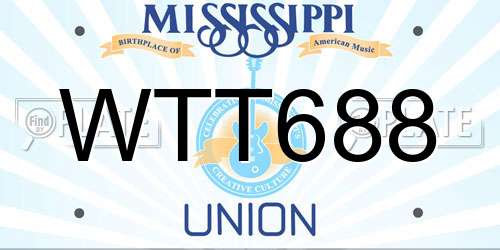 WTT688 Mississippi License Plate