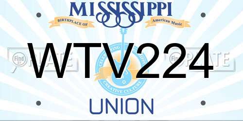 WTV224 Mississippi License Plate