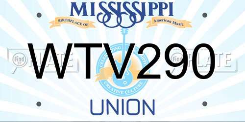 WTV290 Mississippi License Plate
