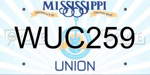 WUC259 Mississippi License Plate