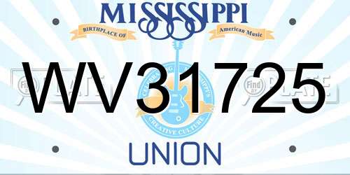 WV31725 Mississippi License Plate
