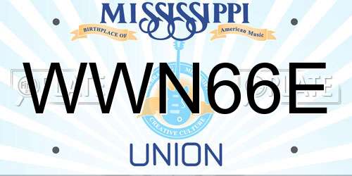 WWN66E Mississippi License Plate