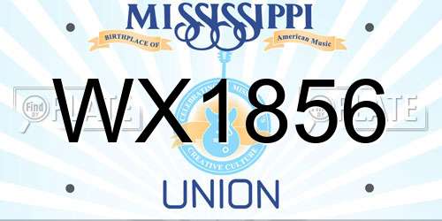 WX1856 Mississippi License Plate
