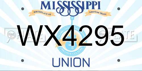 WX4295 Mississippi License Plate