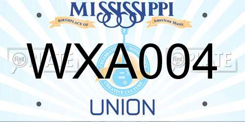 WXA004 Mississippi License Plate