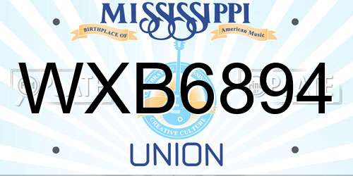WXB6894 Mississippi License Plate