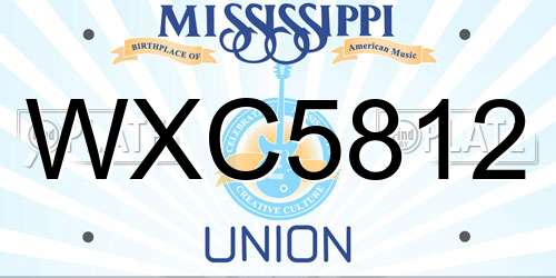 WXC5812 Mississippi License Plate