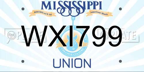 WXI799 Mississippi License Plate