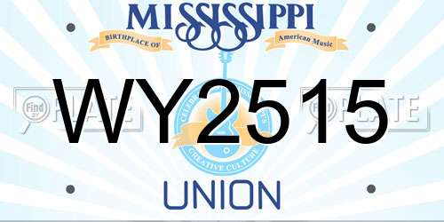 WY2515 Mississippi License Plate