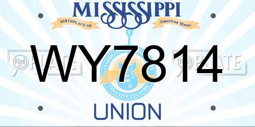 WY7814 Mississippi License Plate